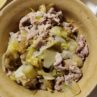 塩麹漬け豚肉のレタス炒め